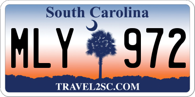 SC license plate MLY972