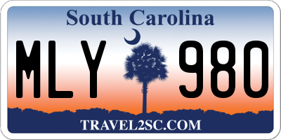 SC license plate MLY980