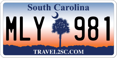 SC license plate MLY981