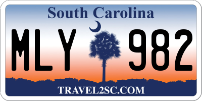 SC license plate MLY982
