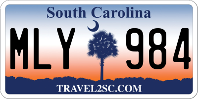 SC license plate MLY984