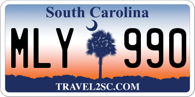 SC license plate MLY990