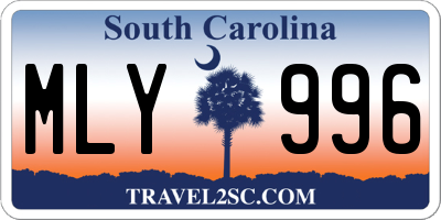 SC license plate MLY996