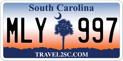 SC license plate MLY997