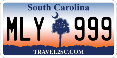 SC license plate MLY999