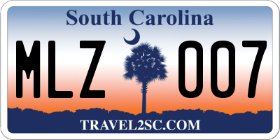 SC license plate MLZ007