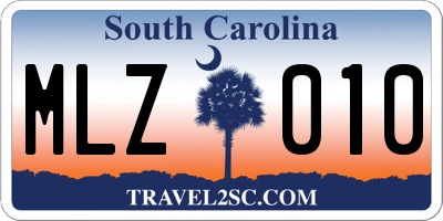 SC license plate MLZ010