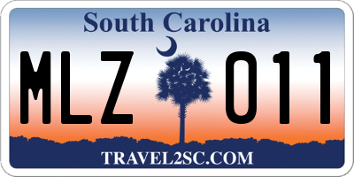 SC license plate MLZ011
