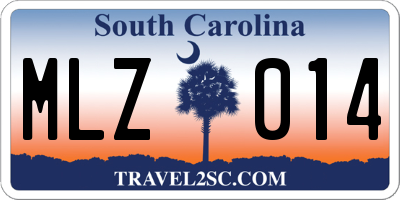 SC license plate MLZ014