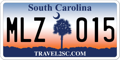 SC license plate MLZ015