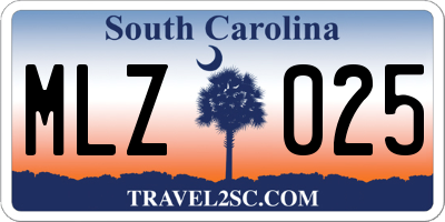 SC license plate MLZ025