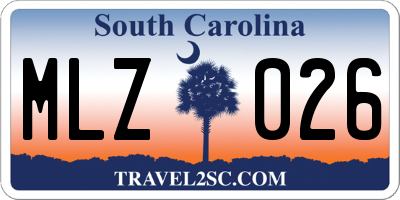 SC license plate MLZ026