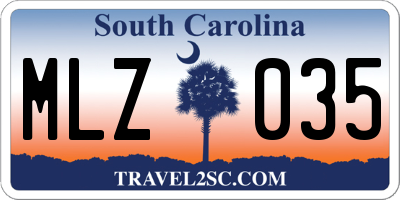 SC license plate MLZ035