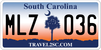SC license plate MLZ036