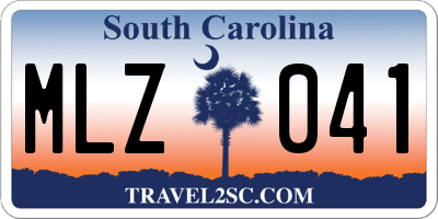 SC license plate MLZ041
