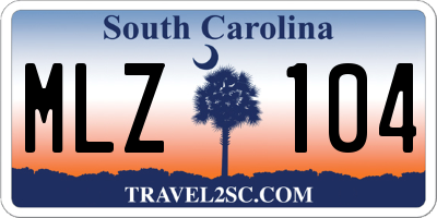 SC license plate MLZ104