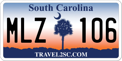 SC license plate MLZ106