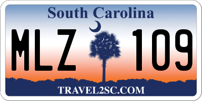 SC license plate MLZ109