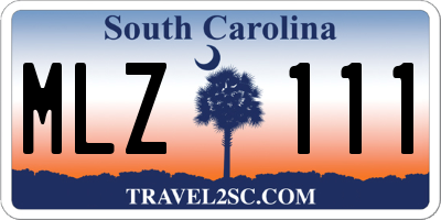 SC license plate MLZ111