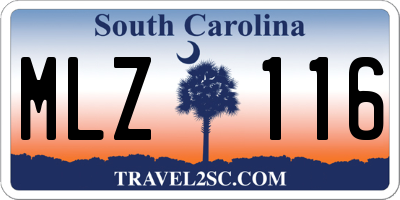SC license plate MLZ116