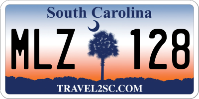 SC license plate MLZ128