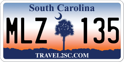 SC license plate MLZ135