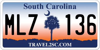 SC license plate MLZ136