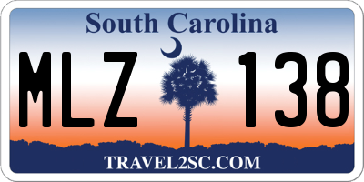 SC license plate MLZ138