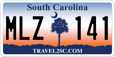SC license plate MLZ141