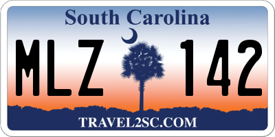 SC license plate MLZ142