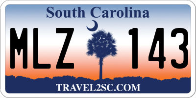 SC license plate MLZ143