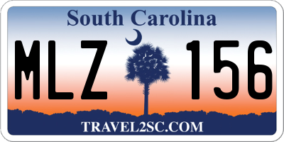 SC license plate MLZ156