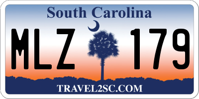 SC license plate MLZ179