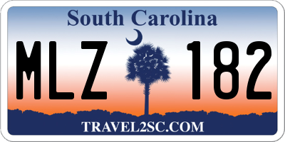 SC license plate MLZ182