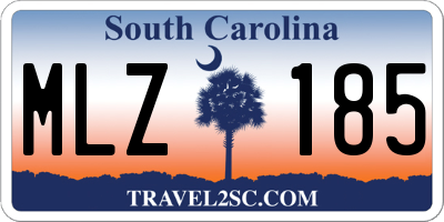 SC license plate MLZ185