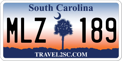 SC license plate MLZ189