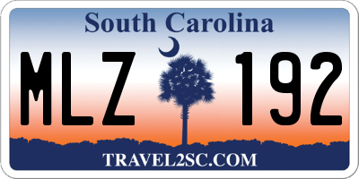 SC license plate MLZ192