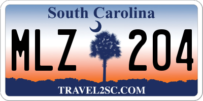 SC license plate MLZ204