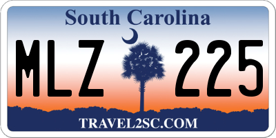 SC license plate MLZ225