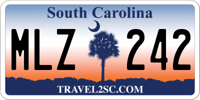 SC license plate MLZ242