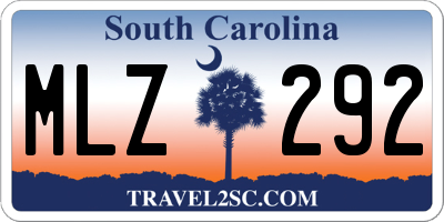 SC license plate MLZ292