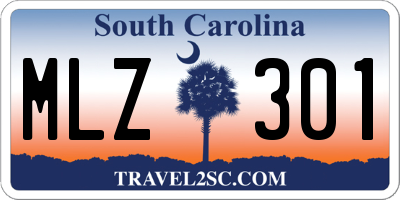 SC license plate MLZ301