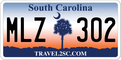 SC license plate MLZ302