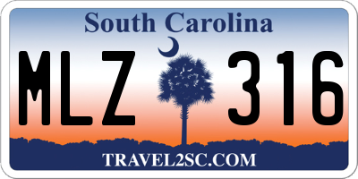 SC license plate MLZ316