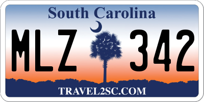 SC license plate MLZ342