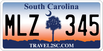 SC license plate MLZ345