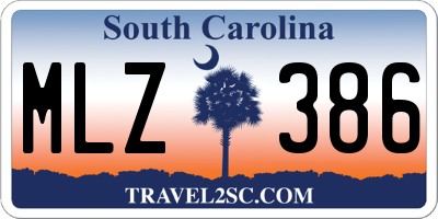 SC license plate MLZ386