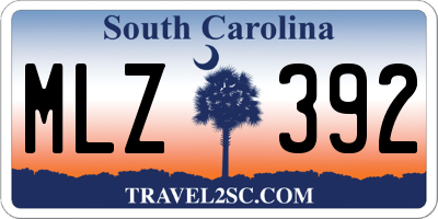SC license plate MLZ392