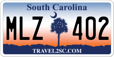 SC license plate MLZ402