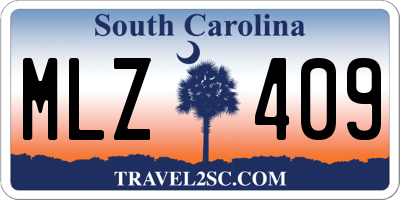 SC license plate MLZ409